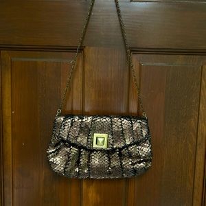 VTG Bronze Metal chain 80s Prom Purse by Jessica McClintock. Gently used